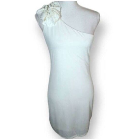 FOREVER 21 WHITE/CREAM OFF-THE-SHOULDER DRESS SZ.L EUC. - Picture 2 of 8